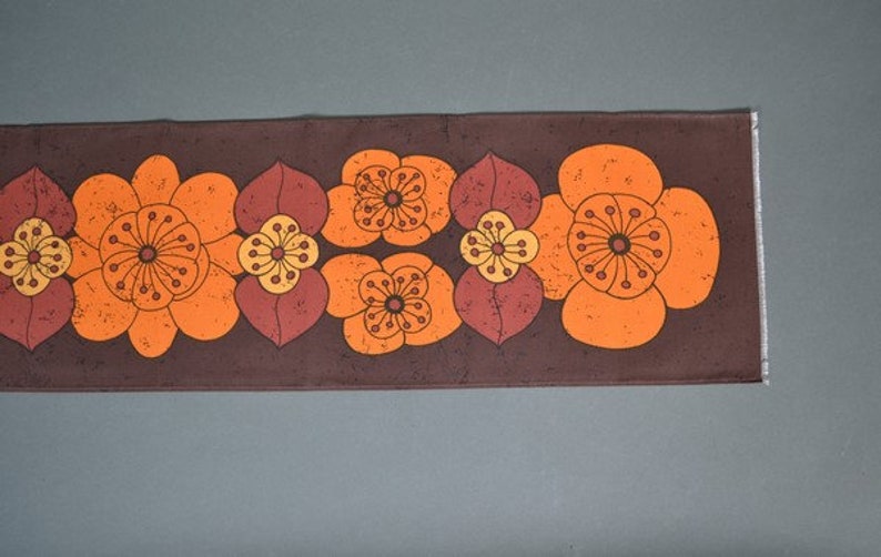 61-012-003 Table Runner vintage 70s Mid Century original Fabric design Waltraud S\u00e4nger