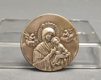 Religious   Medal Lady Of Perpetual plate  - metal