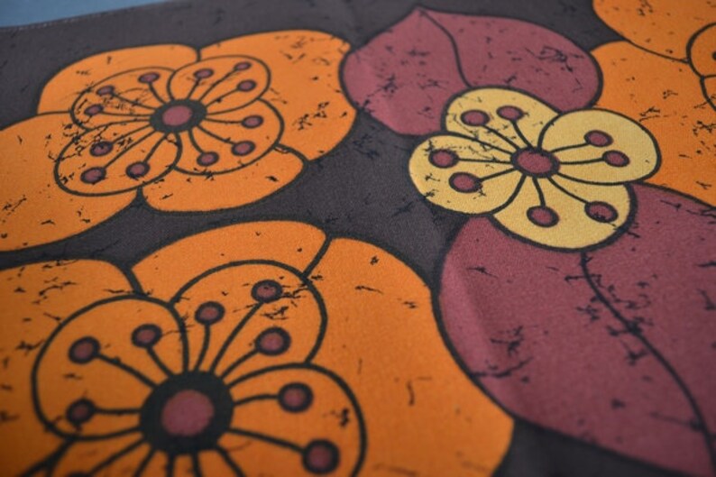 61-012-003 Table Runner vintage 70s Mid Century original Fabric design Waltraud S\u00e4nger