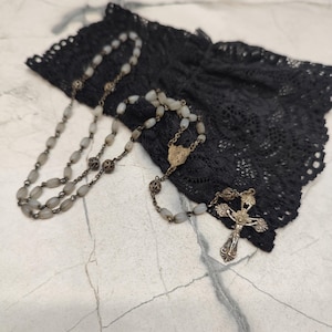 Antique Religious  Rosary  beads  - cross