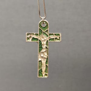 Religious enamel  pendant - Corpus Christi crucifix   - Religious cross