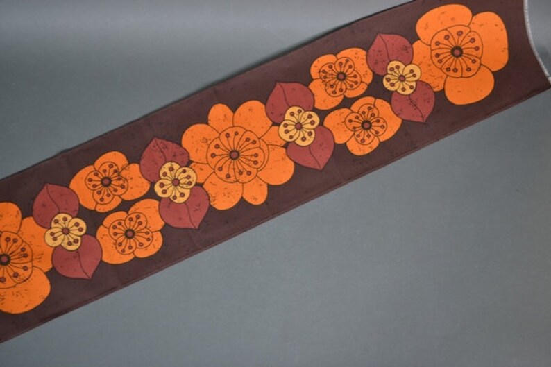 61-012-003 Table Runner vintage 70s Mid Century original Fabric design Waltraud S\u00e4nger