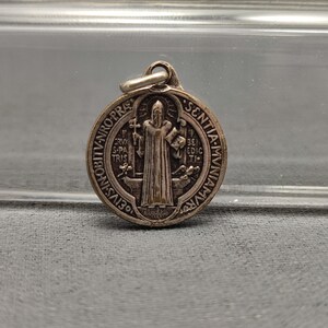 Religious  Saint Benedict  -  Catholic medal pendant - Holy charm -  medallion