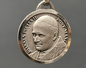 Medalla religiosa • Papa Juan Pablo II • Marcada con J. Balme