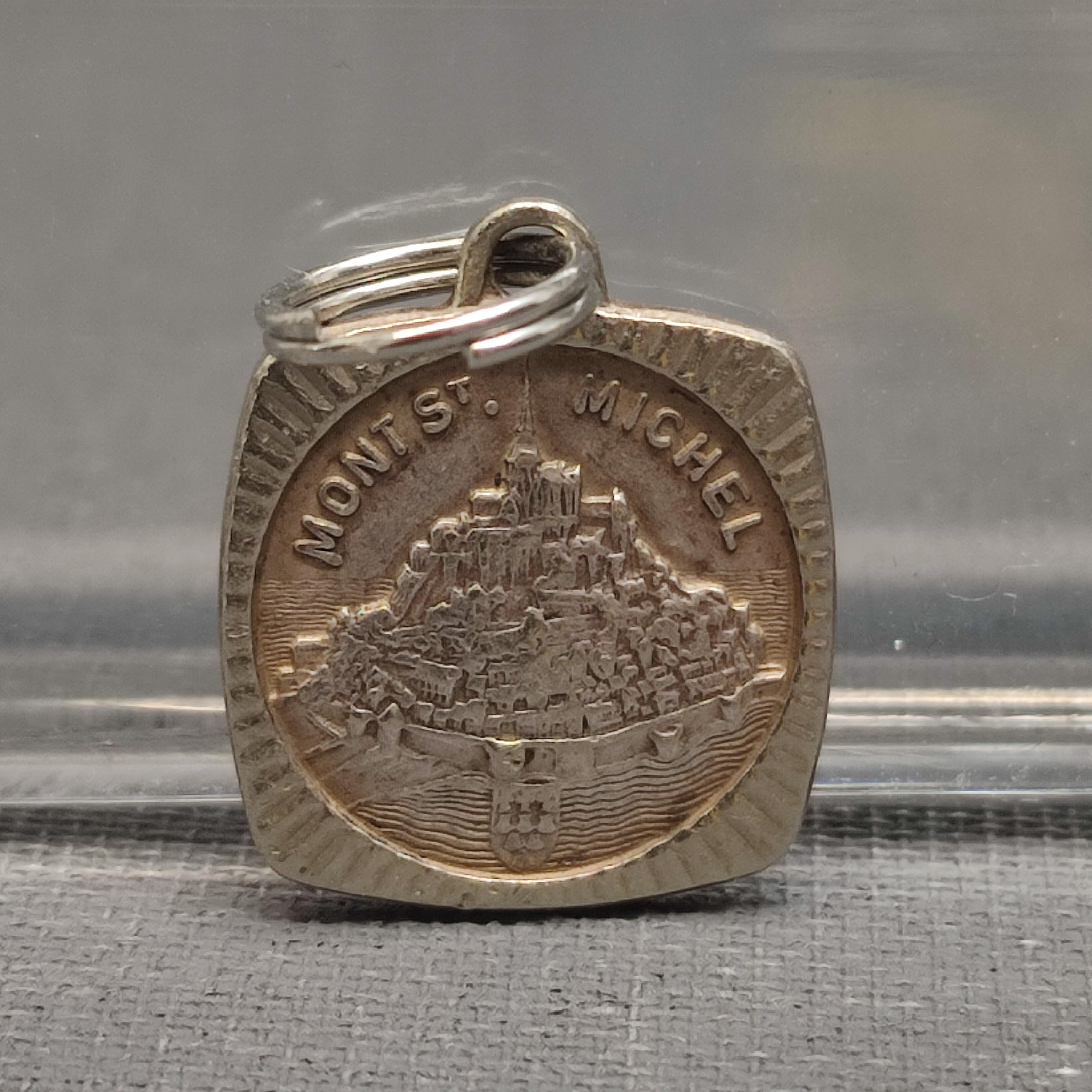 Religious Mont St. Michel -  Catholic medal pendant - Holy charm -  medallion