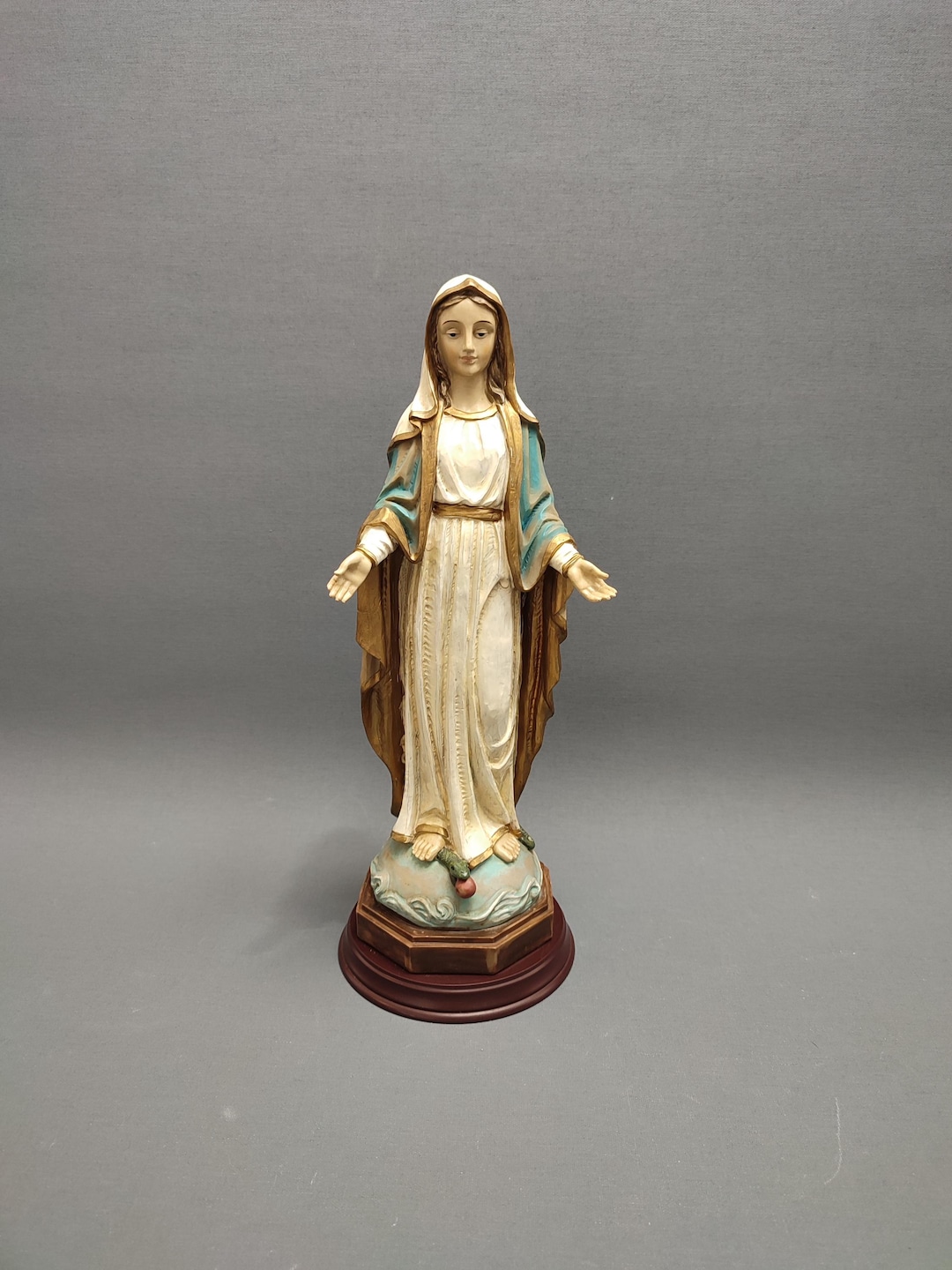 【超超希少46cm】✞イエズス様を抱く聖母マリア像　宗教彫刻　アンティーク 宗教的な聖母マリア像 - ヴィンテージ - Etsy 日本