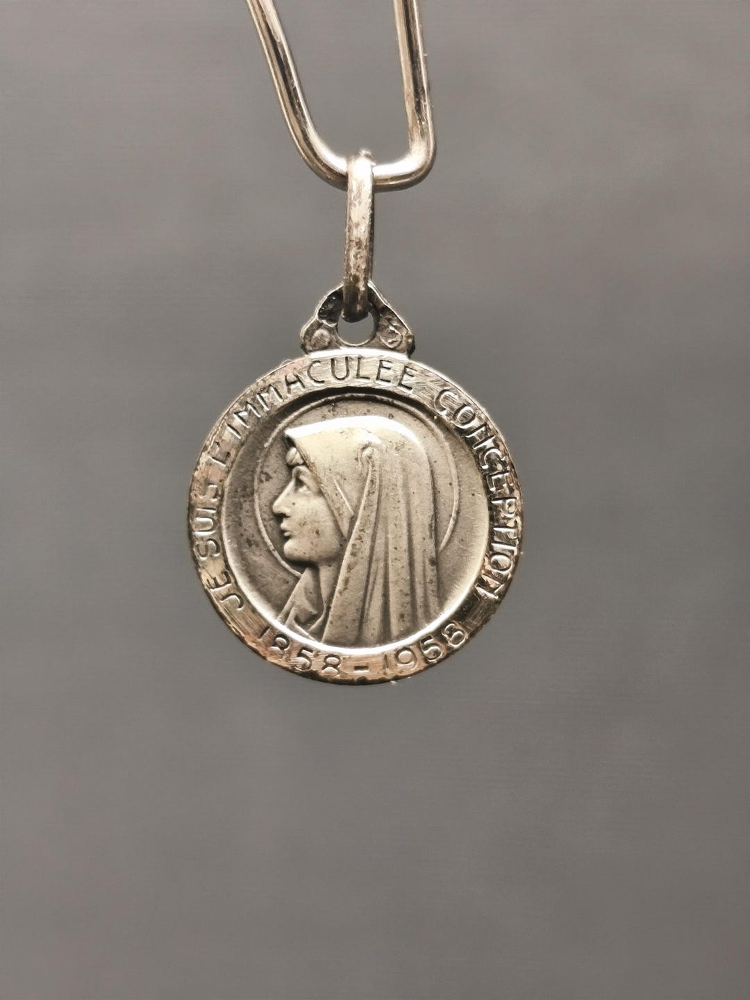 Religious Our Lady of Lourdes 1958 Medal Pendant - Holy Charm ...