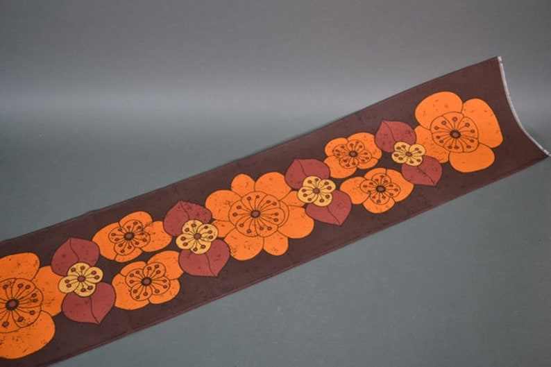 61-012-003 Table Runner vintage 70s Mid Century original Fabric design Waltraud S\u00e4nger