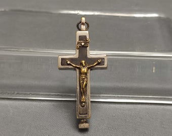 Corpus Christi crucifix -relic Catacombe -  Roma Italy  pendant Mid Century - Religious cross