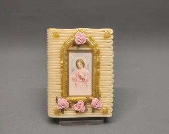 Religious Wax - Wax bible shaped book  - antique  monastery work - Icon