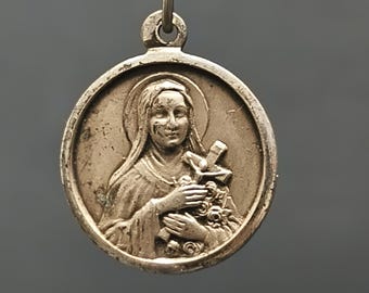 Santa Teresa di Lisieux - Ciondolo con medaglia religiosa - Amuleto sacro - medaglione -