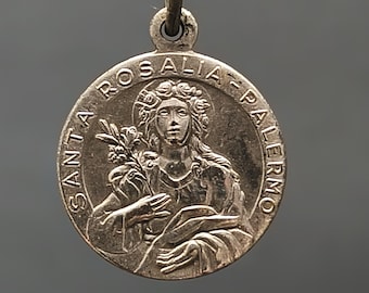Religieuze medaillehanger Santa Rosalia Palermo - Heilige bedel - medaillon -