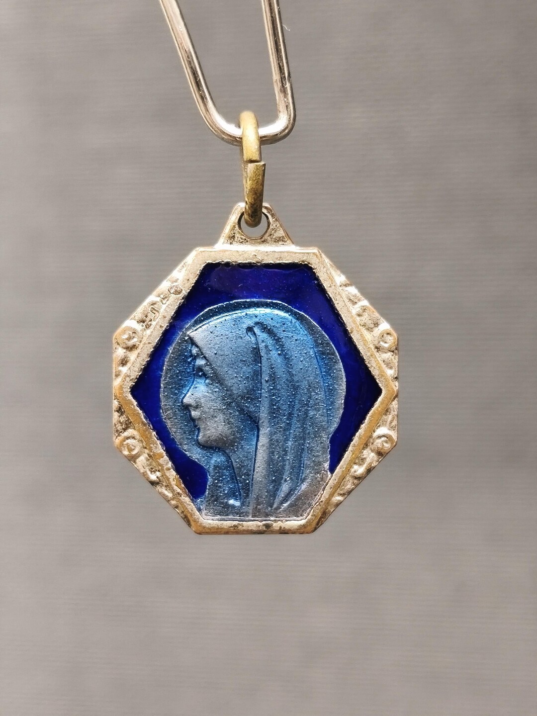Religious Enamel Mary of Lourdes • Medallion - Medal Pendant - Holy ...