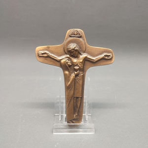 Unity Cross of Schoenstatt - Corpus Christi crucifix - Religious cross - cast bronze - wall hanging Mid Century - Religious plaque