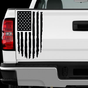 US American Flag Distressed sticker Allsize regular & Chrome Mirror Vinyl Colors