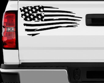 US American Flag sticker All size Regular & Chrome Mirror Vinyl Colors