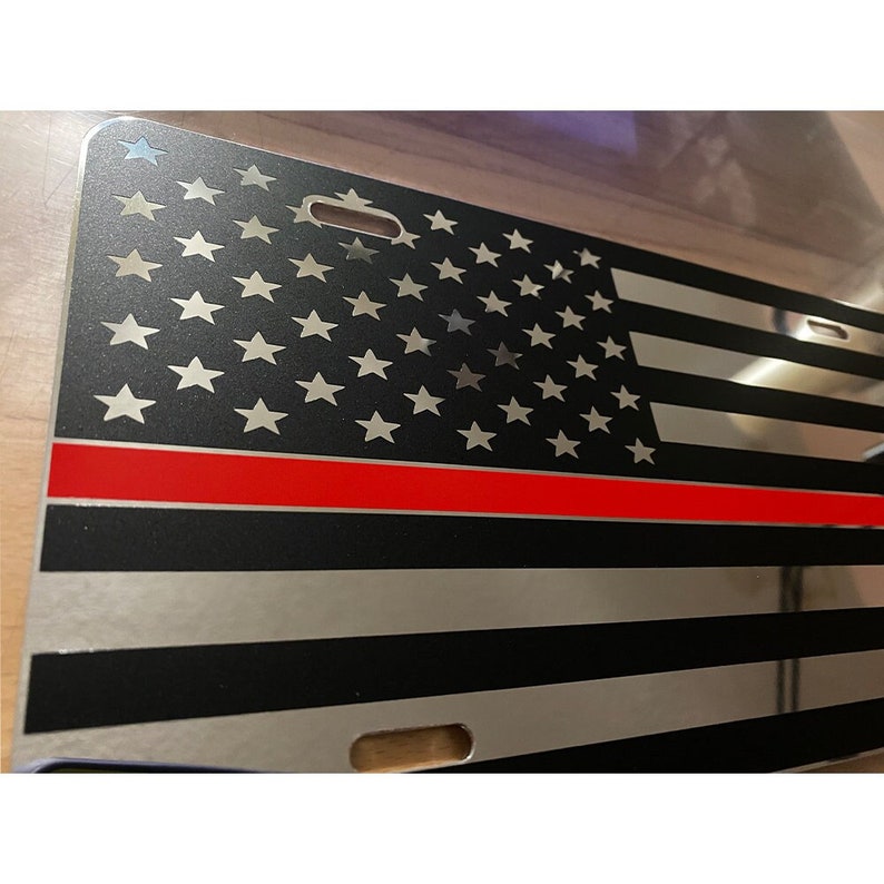 Thin Blue Line License Plate Frame Patriotic Police License Plate Holder Aluminum