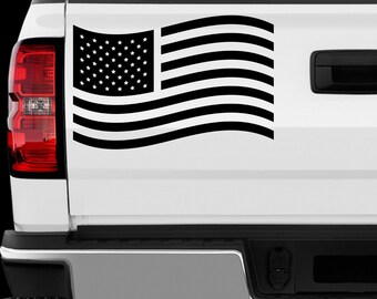 US American Flag sticker All size Regular & Chrome Mirror Vinyl Colors