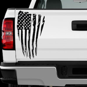 US American Flag Distressed sticker All size regular & Chrome Mirror Vinyl Colors