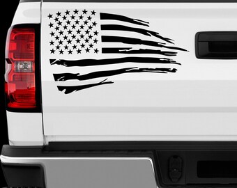 US American Flag sticker All size Regular & Chrome Mirror Vinyl Colors