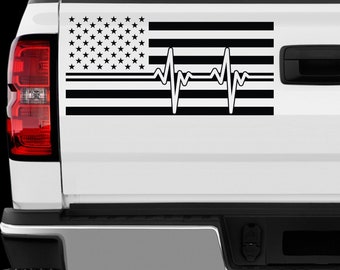 US American Flag sticker All size Regular & Chrome Mirror Vinyl Colors