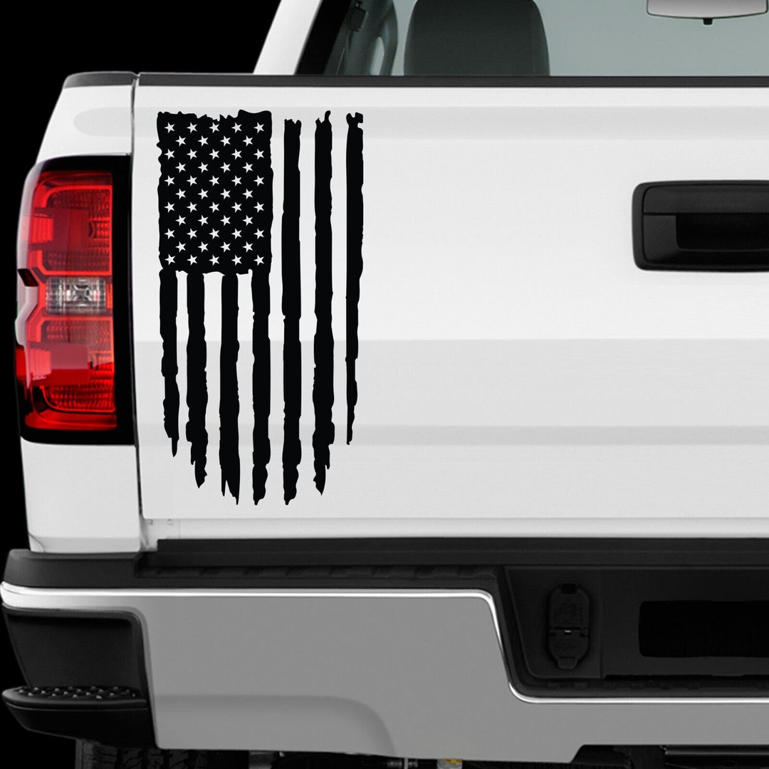 US American Flag Distressed Sticker All Size Regular & Chrome Mirror ...