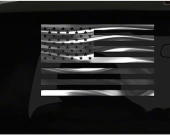 American Flag Sticker US Flag Patriotic all chrome and regular vinyl colors