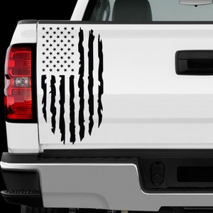 US American Flag Distressed sticker Allsize regular & Chrome Mirror Vinyl Colors