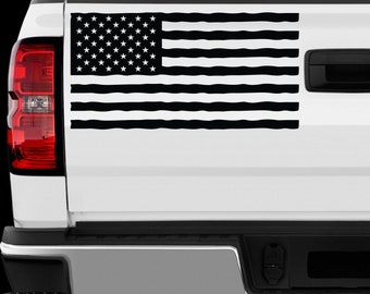 US American Flag sticker All size Regular & Chrome Mirror Vinyl Colors