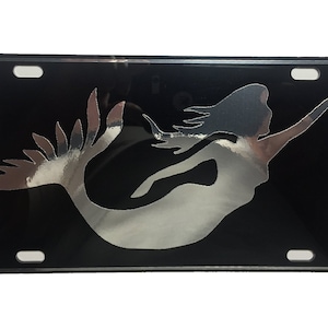 CustoMonsterDesigns Mermaid Siren Heavy Duty Aluminum License Plate S3