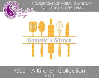 Kitchen Cutting Board, Cutting Board SVG, Split Kitchen Utensils, Kitchen Tools, Kitchen Towel SVG, Housewarming Gift SVG, PS021