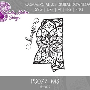Mississippi Mandala SVG, Mississippi State SVG, Mississippi SVG, Mississippi State Pride, Svg file, Silhouette Files, Cricut Files, PS077