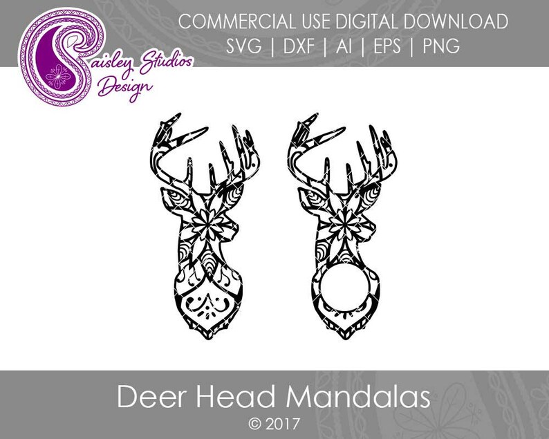 Download Deer Head Svg Deer Head Mandala Svg Hunting Svg Svg Files Deer Svg File Deer Head Monogram Svg Silhouette Cut File Cricut Cut File Craft Supplies Tools Kits How To
