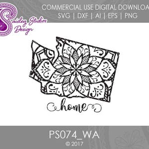 Washington Mandala Svg, Washington State SVG, Washington SVG, Washington SVG File, Svg Files, Silhouette Cut File, Cricut Cut File, PS074