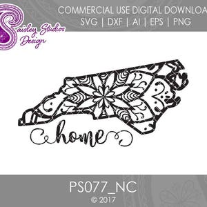 North Carolina Mandala Svg, North Carolina State SVG, North Carolina SVG, North Carolina State Pride, Silhouette Files, Cricut Files, PS077