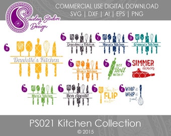 Kitchen SVG File, Split Kitchen Utensils, Kitchen Tools, Cutting Board SVG, Kitchen Towel SVG, Grandma's Kitchen Svg, PS021