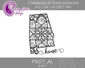 Alabama Mandala Svg, Alabama State SVG, Alabama SVG, Alabama Pride, Alabama SVG Cut File, Svg Files, Silhouette Files, Cricut Files, PS077