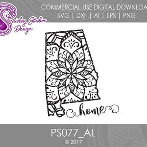 Alabama Mandala Svg, Alabama State SVG, Alabama SVG, Alabama Pride, Alabama SVG Cut File, Svg Files, Silhouette Files, Cricut Files, PS077