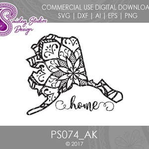 Alaska Mandala Svg, Alaska State SVG, Alaska SVG, Alaska State Pride, Alaska SVG File, Svg Files, Silhouette Cut File, Cricut Cut File PS074