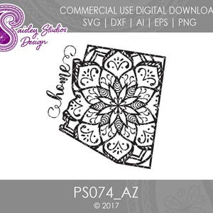 Arizona Mandala Svg, Arizona State SVG, Arizona SVG, Arizona State Pride, Arizona SVG File, Svg Files, Silhouette Files, Cricut Files PS074