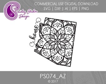 Arizona Mandala Svg, Arizona State SVG, Arizona SVG, Arizona State Pride, Arizona SVG File, Svg Files, Silhouette Files, Cricut Files PS074