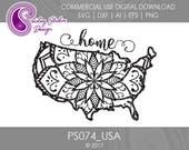 USA Mandala SVG, USA Svg, Fourth of July Svg File, Independence Day Svg, America Svg, America Cut File, Silhouette Cut File, Cricut Cut File