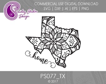 Texas Mandala Svg, Texas State SVG, Texas SVG, Texas State Pride, Texas SVG Cut File, Svg Files, Silhouette Cut File, Cricut Cut File, PS077