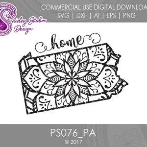 Pennsylvania Mandala Svg, Pennsylvania State SVG, Pennsylvania SVG, Pennsylvania State Pride, Silhouette Files, Cricut Files, PS076
