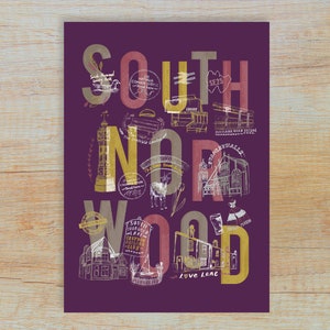 A3 South Norwood Print - Purple