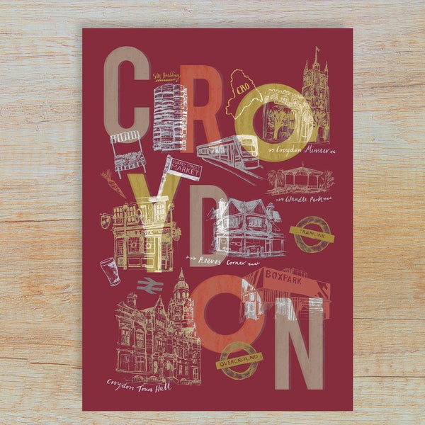 A3 Croydon Print - Red