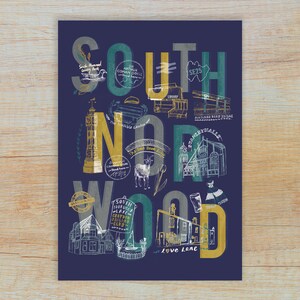A3 South Norwood Print - Blue