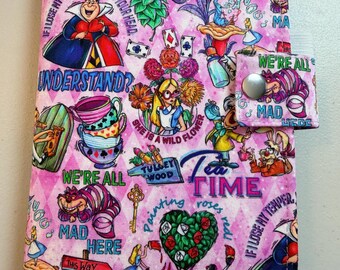SNAP Closure Hobonichi A6 Lost In Wonder Land Fabric Planner Book Cover