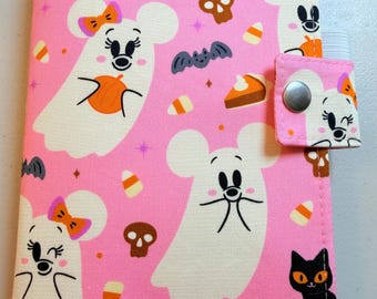 SNAP Closure Hobonichi A6 Pretty Spooky Boo Fabric Planner Book Cover