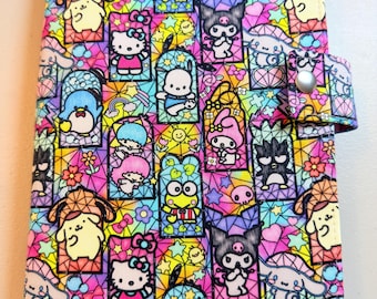 SNAP Closure LEUCHTTURM1917 Leuchtturm Hobonichi Cousin A5 Sized Book Cover Style Kawaii Stained Glass Friends Fabric Planner Cover